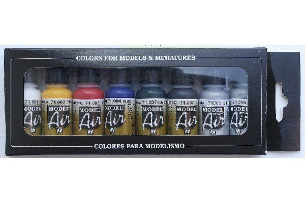 Juego de 8 colores para aerógrafo Vallejo
