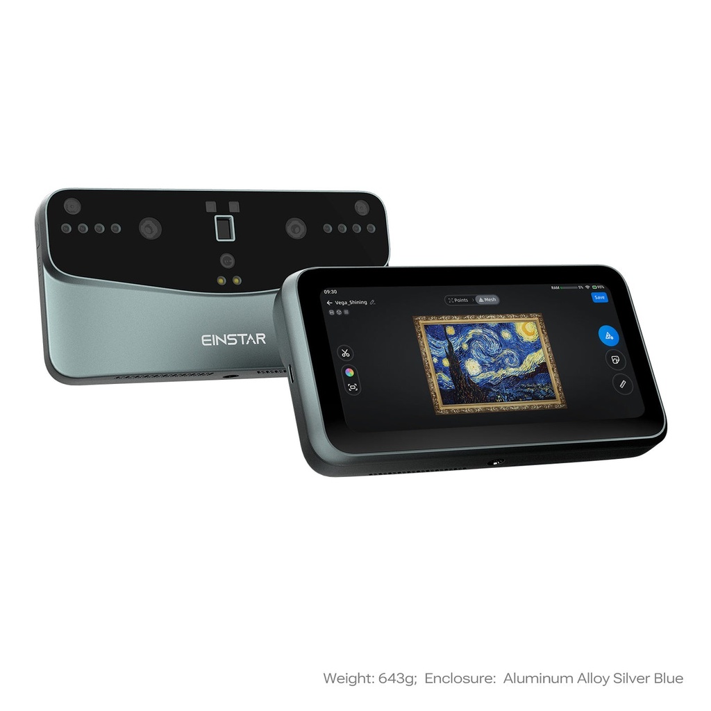 Shining 3D Einstar Vega - Professional 3D Scanner - Azul plateado