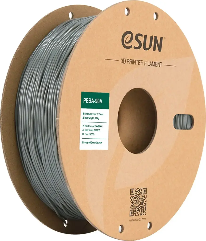 eSun PEBA-90A - Filamento para impresión 3D – 1,75mm (800g) – Gris