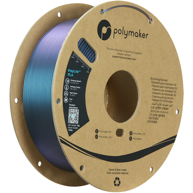 Polymaker PolyLite PLA Starlight | Filamento para impresión 3D | 1,75 mm (1 kg) | Oro Júpiter