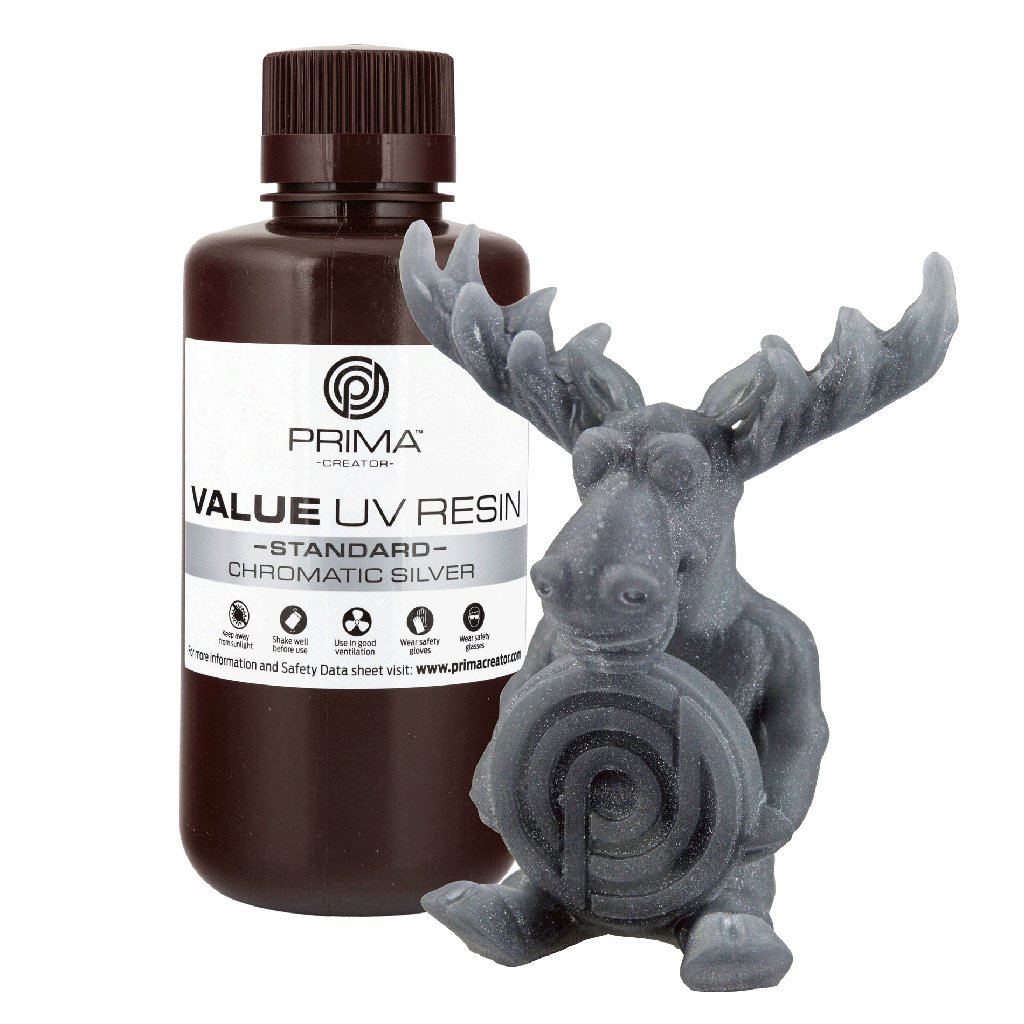 PrimaCreator Value UV / DLP Resin - 500 g - Chromatic Silver