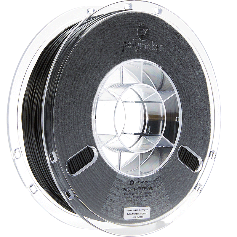 Polymaker PolyFlex TPU-90A | Filamento para impresión 3D | 1,75 mm (0,75 kg) | Blanco