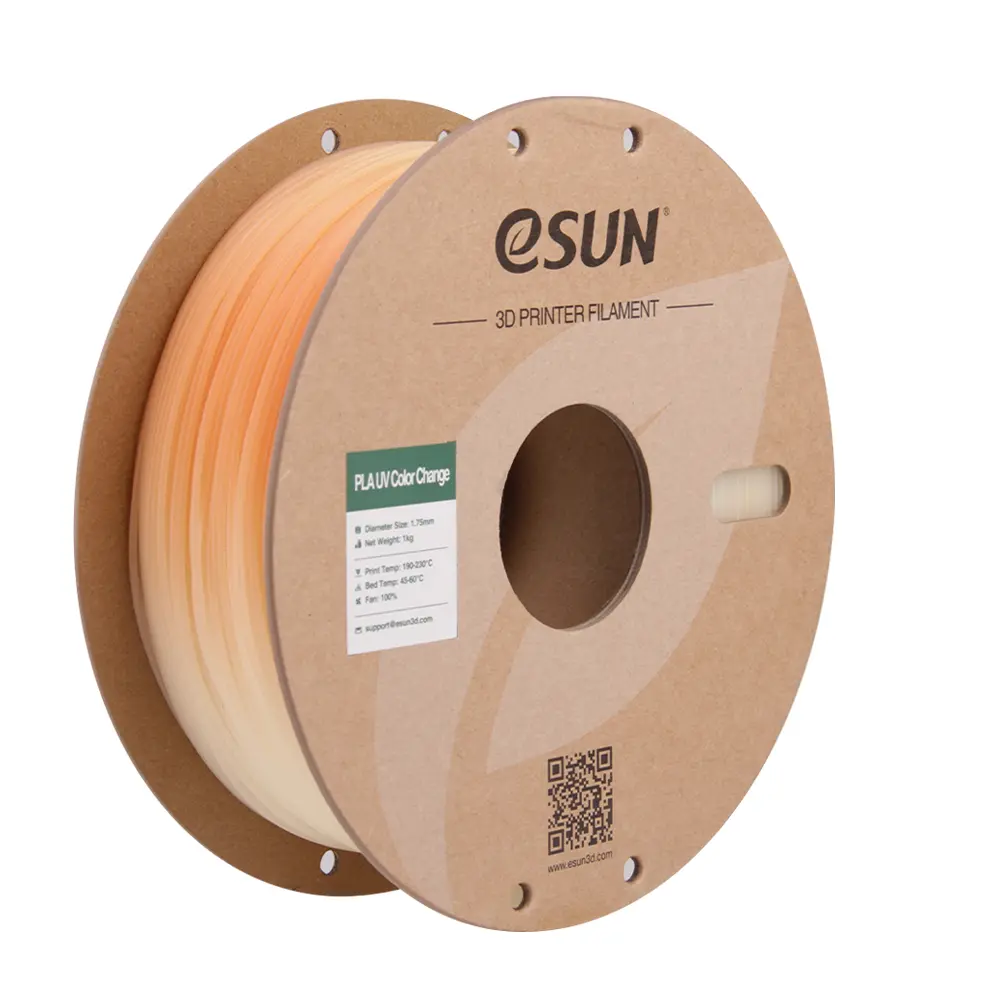 eSUN PLA UV Color Change - 3D Printing Filament - 1.75 mm (1 kg) - Orange