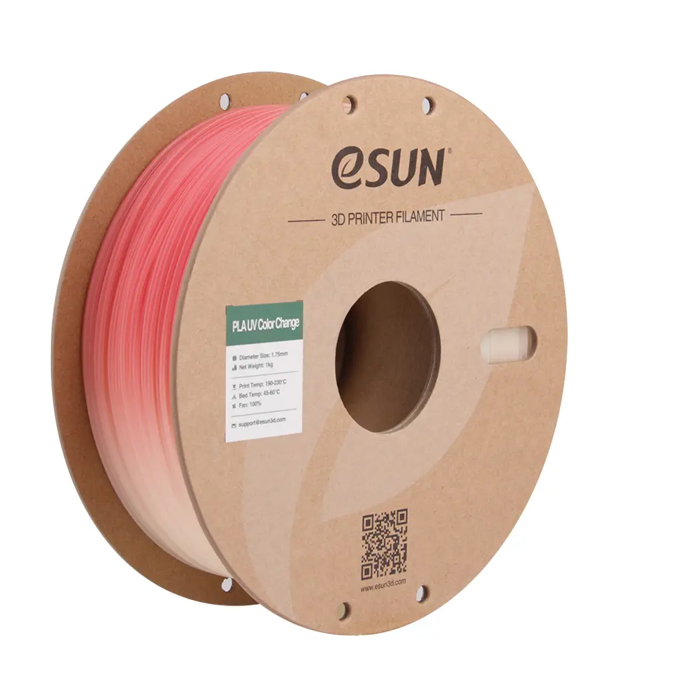 eSUN PLA UV Color Change - 3D Printing Filament - 1.75 mm (1 kg) - Red
