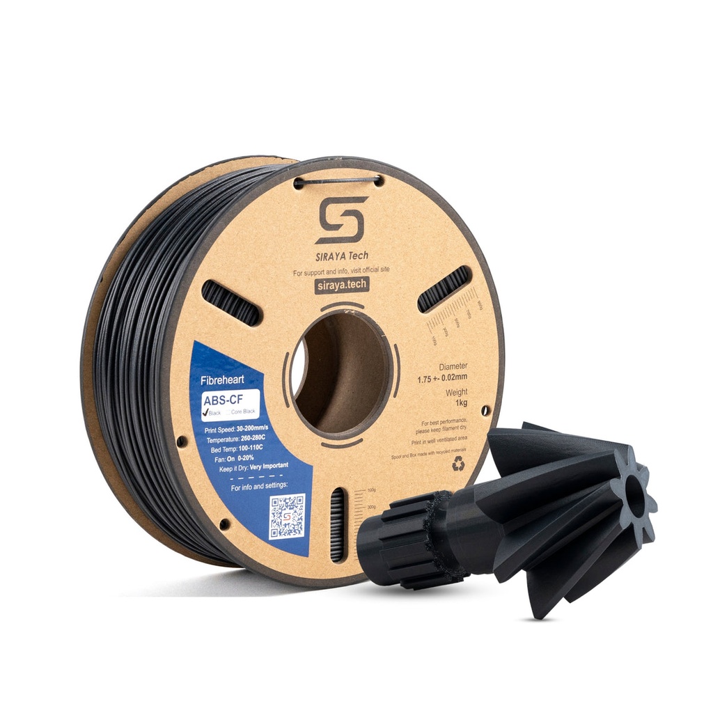 Siraya Tech ABS - Filamento para impresión 3D - 1,75mm, (1Kg) - Negro