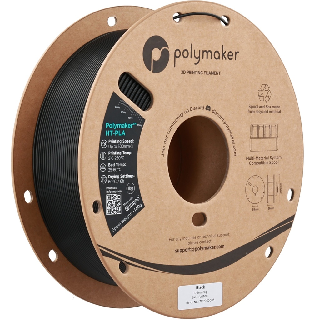 Polymaker HT-PLA Gradient | Filamento para impresión 3D | 1,75 mm (1 kg) | Azul hielo degradado