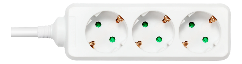 DELTACO Earthed power strip with 3 sockets, 1.5 m