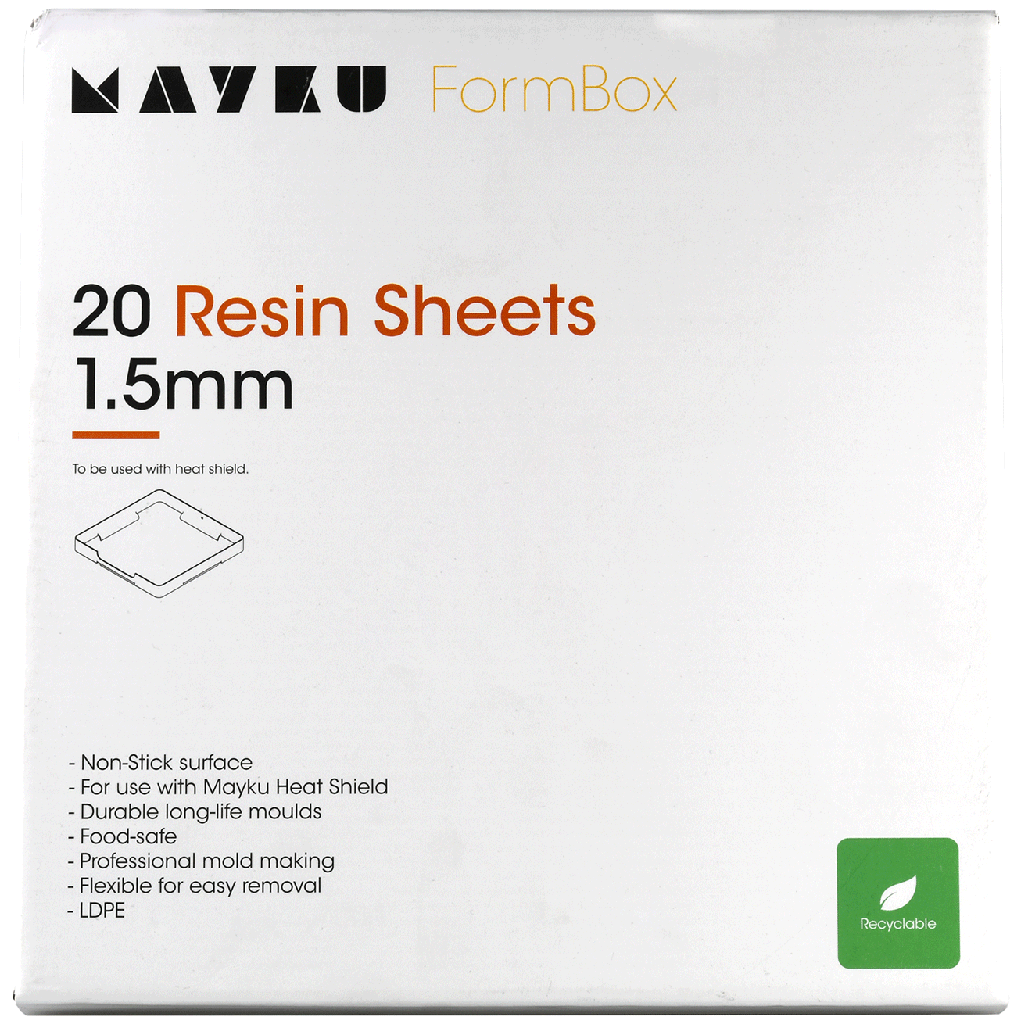 Mayku FormBox Láminas de resina (láminas de LDPE) de 1,5 mm | (Paquete de 20)