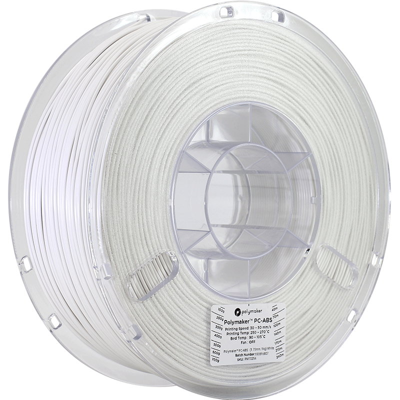 Polymaker PC-ABS | Filamento para impresión 3D | 2,85 mm (1 kg) | Blanco