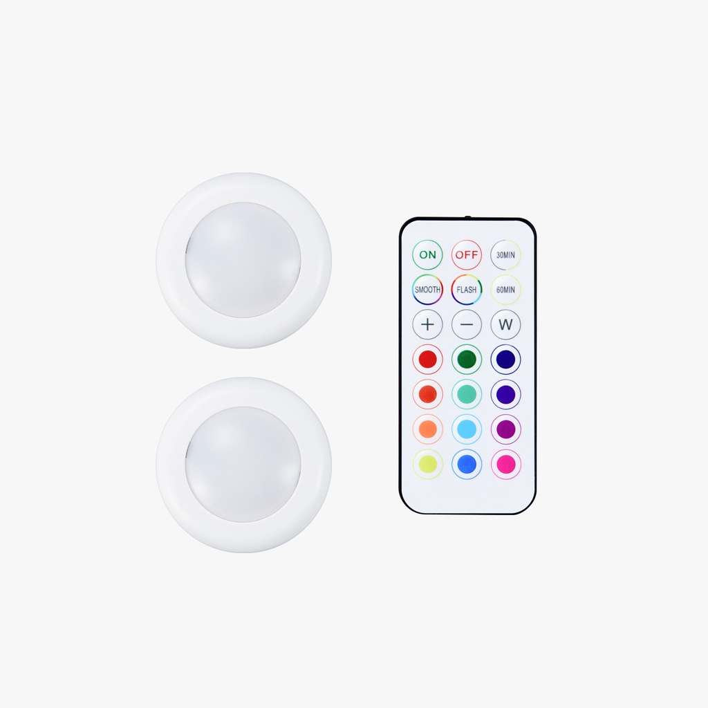 Bambu Lab Remote Controlled 16-color RGBW Puck Lights (2pcs)
