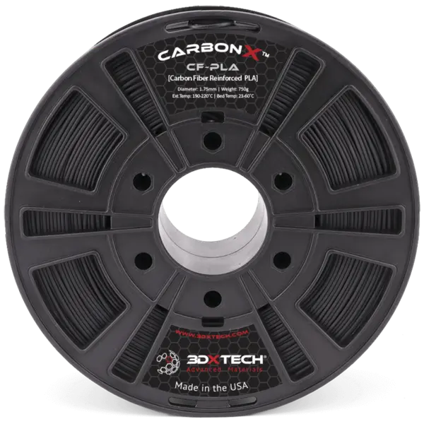 3DXTech CarbonX™ PLA+CF - Filamento para impresión 3D - 1,75mm (750g) – Negro