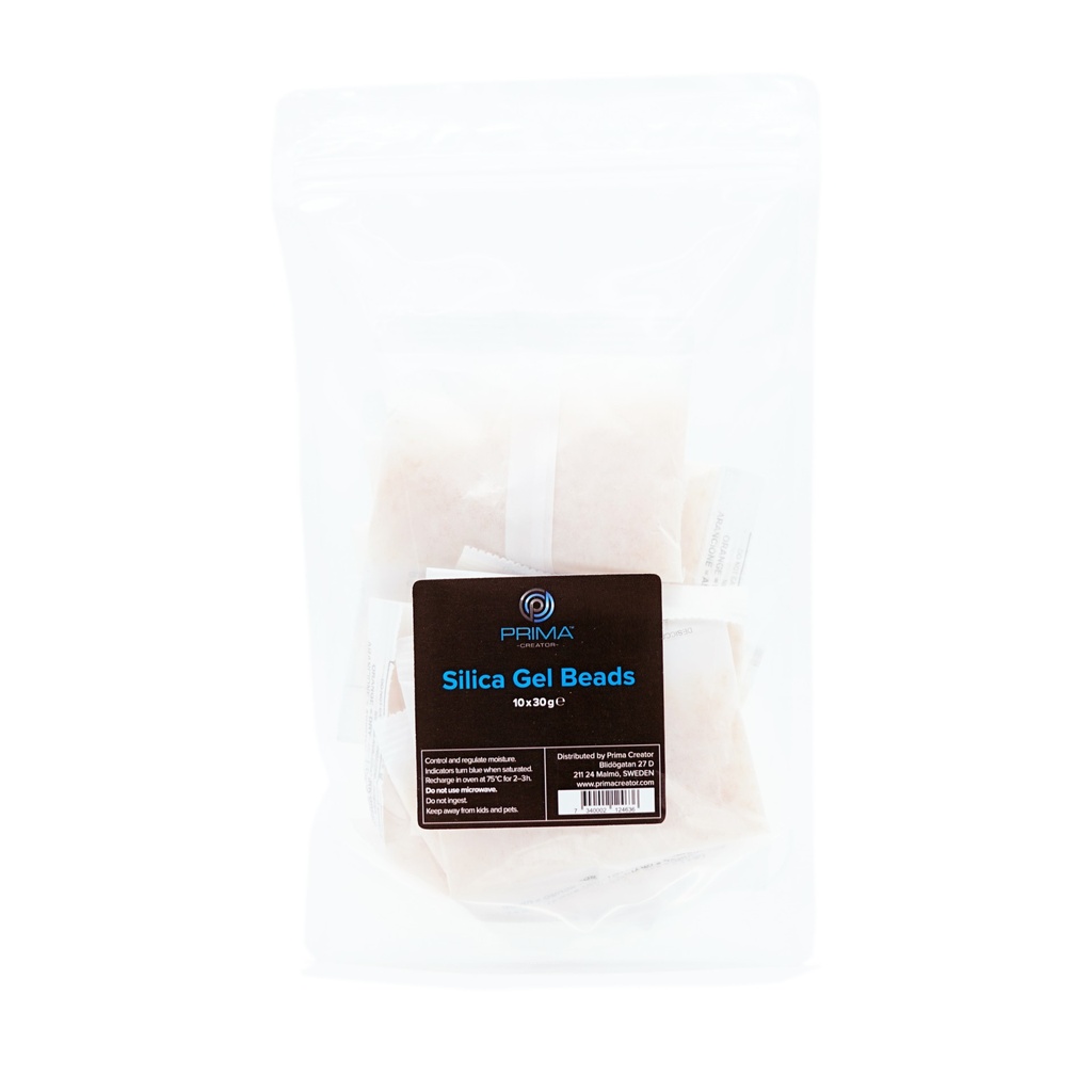 Paquete de gel de sílice PrimaCreator - Multiusos, 10 x 30 g