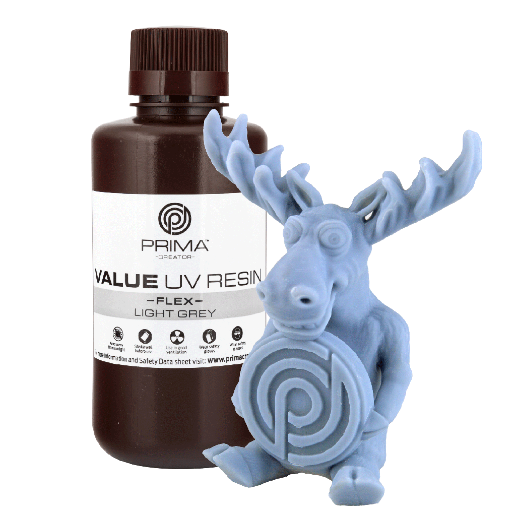 PrimaCreator Value Flex UV Resin - 500 g - Light Grey