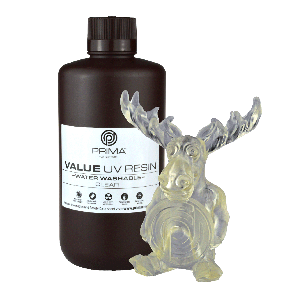 PrimaCreator Value Water Washable UV Resin - 1 kg - Light Grey