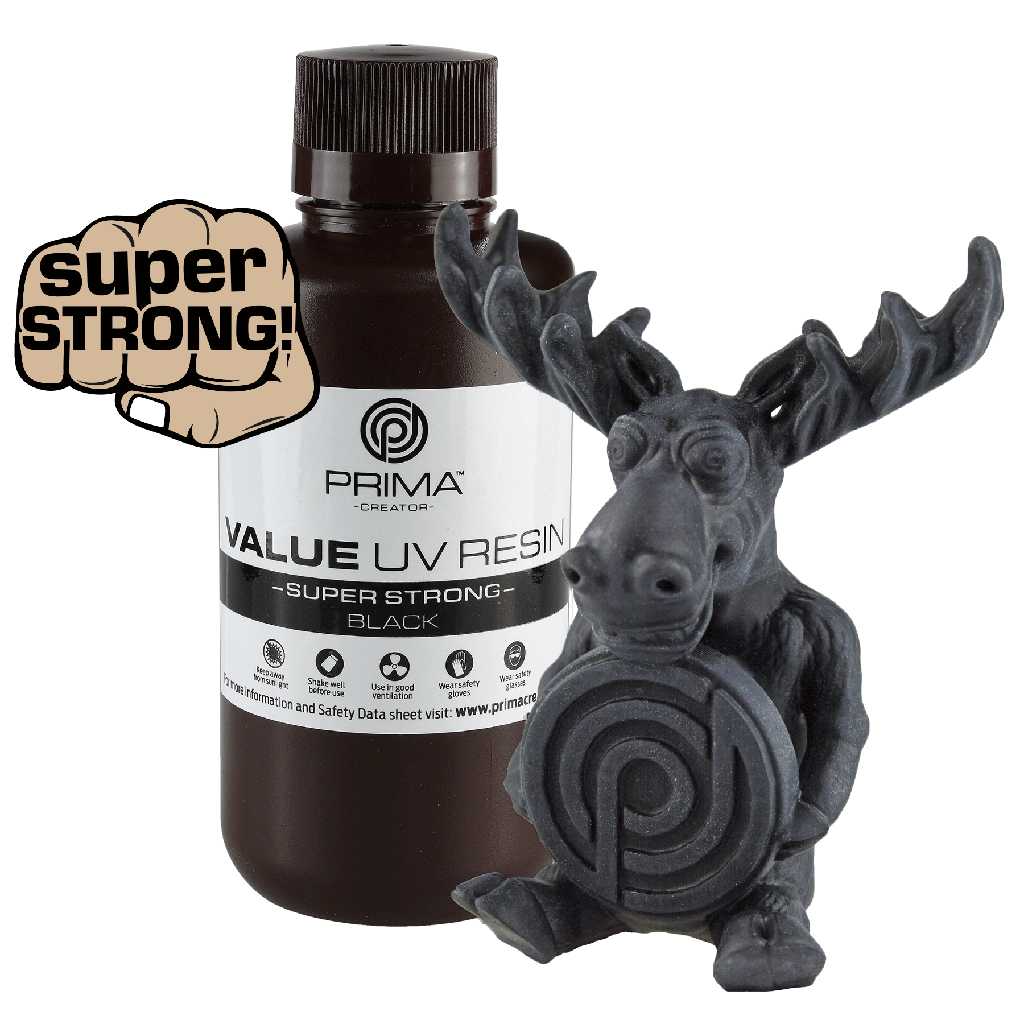 Resina UV PrimaCreator Super Strong - 500 ml - Negra