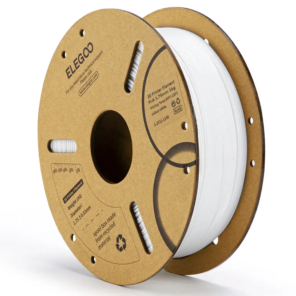ELEGOO PLA - Filamento para impresión 3D – 1,75mm (1Kg) - Blanco