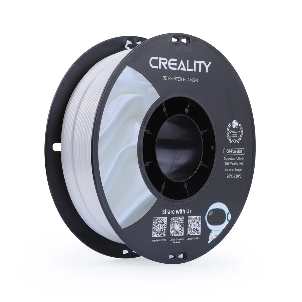 Creality CR-PLA Silk | Filamento para impresión 3D | 1,75 mm (1 kg) | Blanco