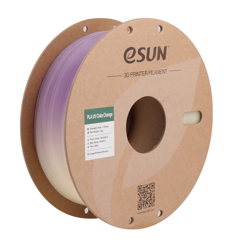 eSUN PLA UV Color Change - Filamento para impresión 3D - 1,75 mm (1Kg) - Morado