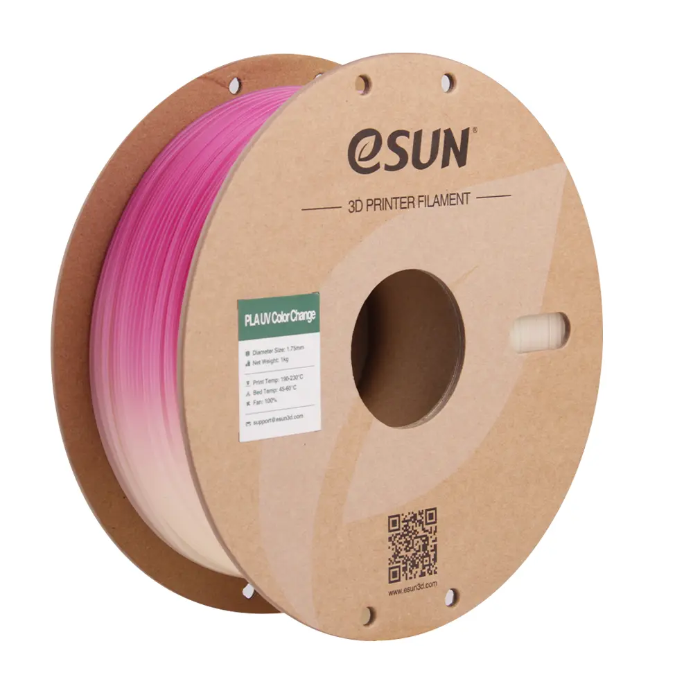 eSUN PLA UV Color Change - Filamento para impresión 3D – 1,75mm (1Kg) – Rosa Fuchsia