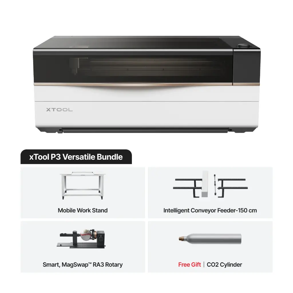 xTool P3 Versatile Bundle - CO2 Desktop Laser Cutter 80W