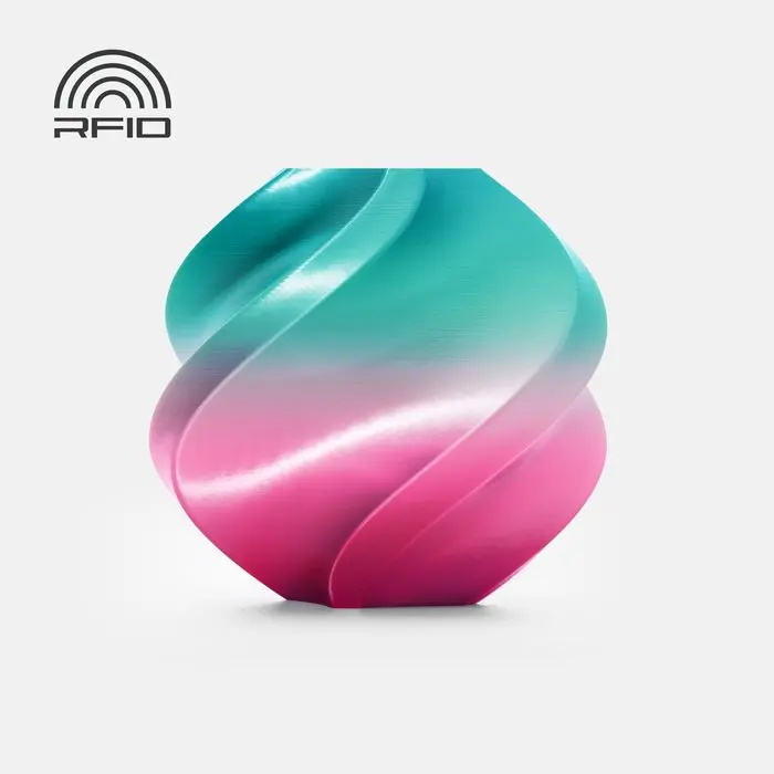 Bambu Lab PLA Silk Multi-Colour - 3D printing filament – 1.75 mm (1 kg) - South Beach (Pink-green)