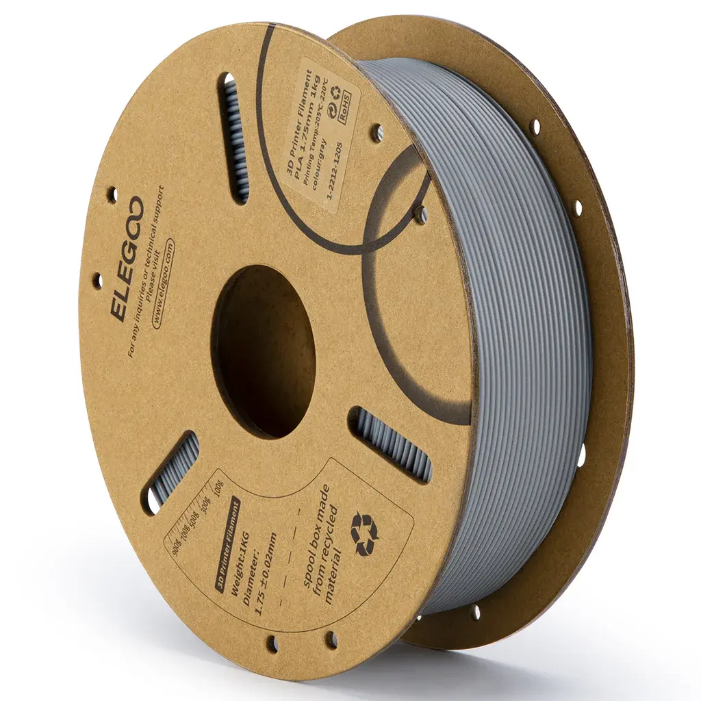 ELEGOO PLA - Filamento para impresión 3D – 1,75mm (1Kg) - Gris