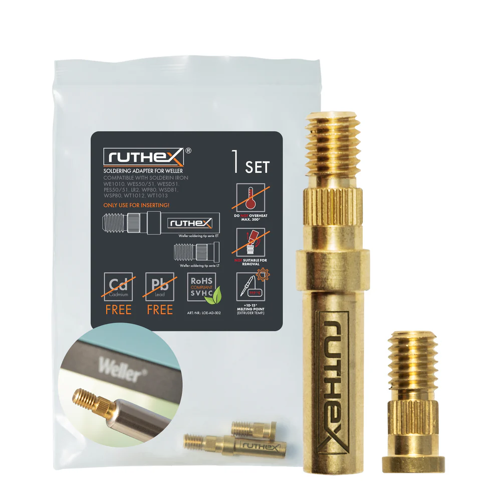 Adaptador para puntas de soldadura de la serie Ruthex Weller ET y LT, compatible con los modelos WE1010, WP80 y WEP70