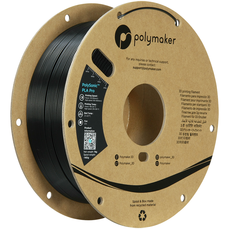 Polymaker PolySonic High Speed PLA PRO | Filamento para impresión 3D | 1,75 mm (1 kg) | Rojo