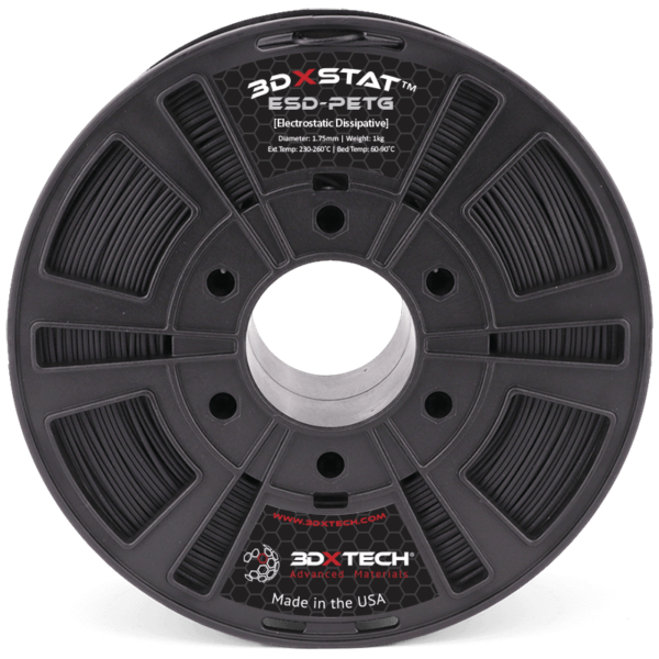 3DXTech STAT™ ESD-PETG | Filamento para impresión 3D | 1,75 mm (0,75 kg) | Negro