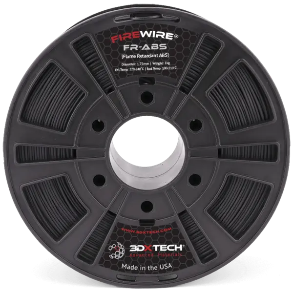3DXTech Firewire® FR-ABS - Filamento para impresión 3D - 1,75mm (750g) - Negro