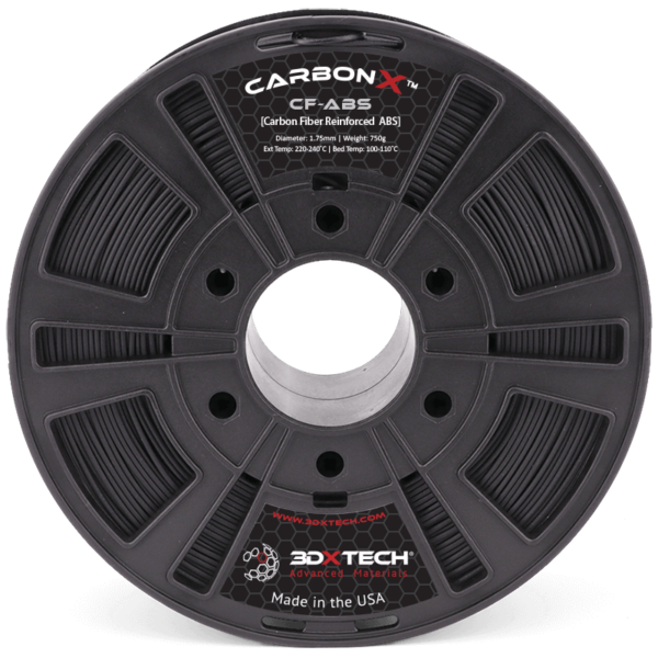 3DXTech CarbonX™ ABS+CF - Filamento para impresión 3D - 1,75mm (750g) - Negro
