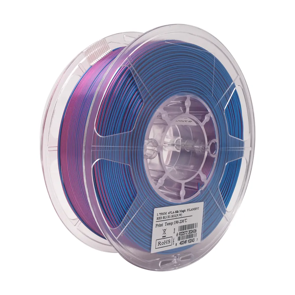 eSun PLA - Silk Magic - Dual Colors - Filamento para impresión 3D – 1,75mm (1Kg) – Rojo/Azul