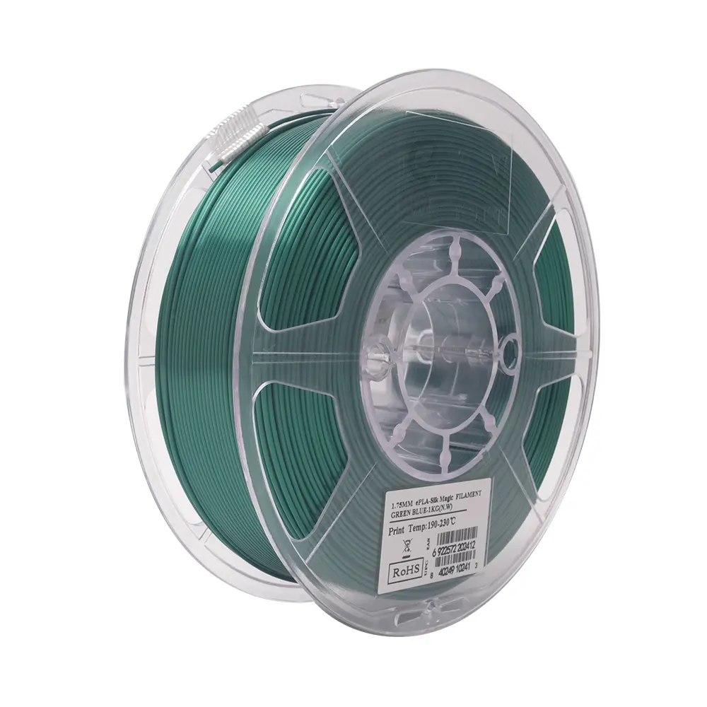 eSun PLA -Silk Magic - Dual Colors - Filamento para impresión 3D – 1,75mm (1Kg) – Verde/Azul