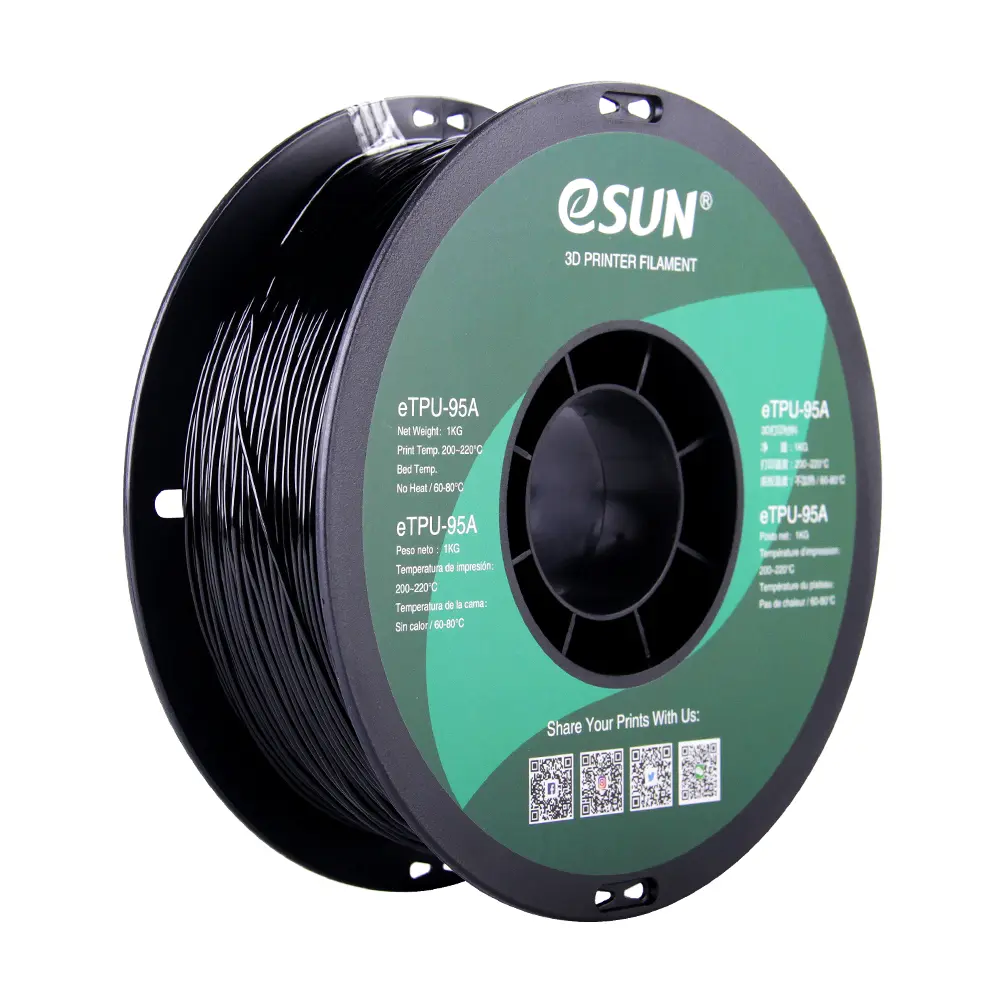 eSun TPU-95A - 3D printing filament – 1.75mm (1Kg) – Black