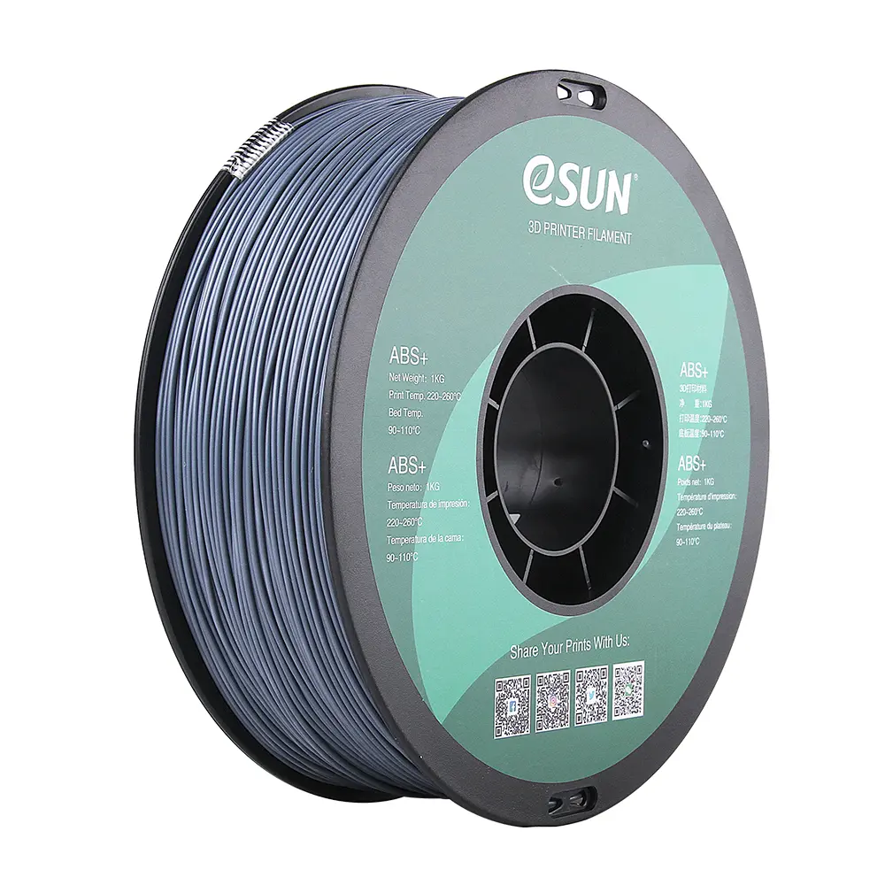 eSun ABS + - Filamento para impresión 3D - 1,75 mm (1Kg) - Gris