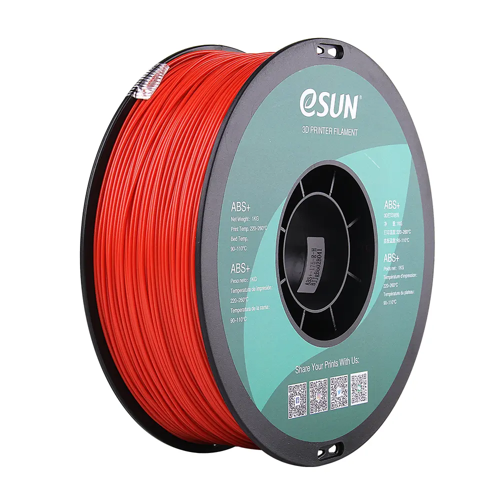 eSun ABS +  - Filamento para impresión 3D - 1,75 mm (1Kg) - Rojo