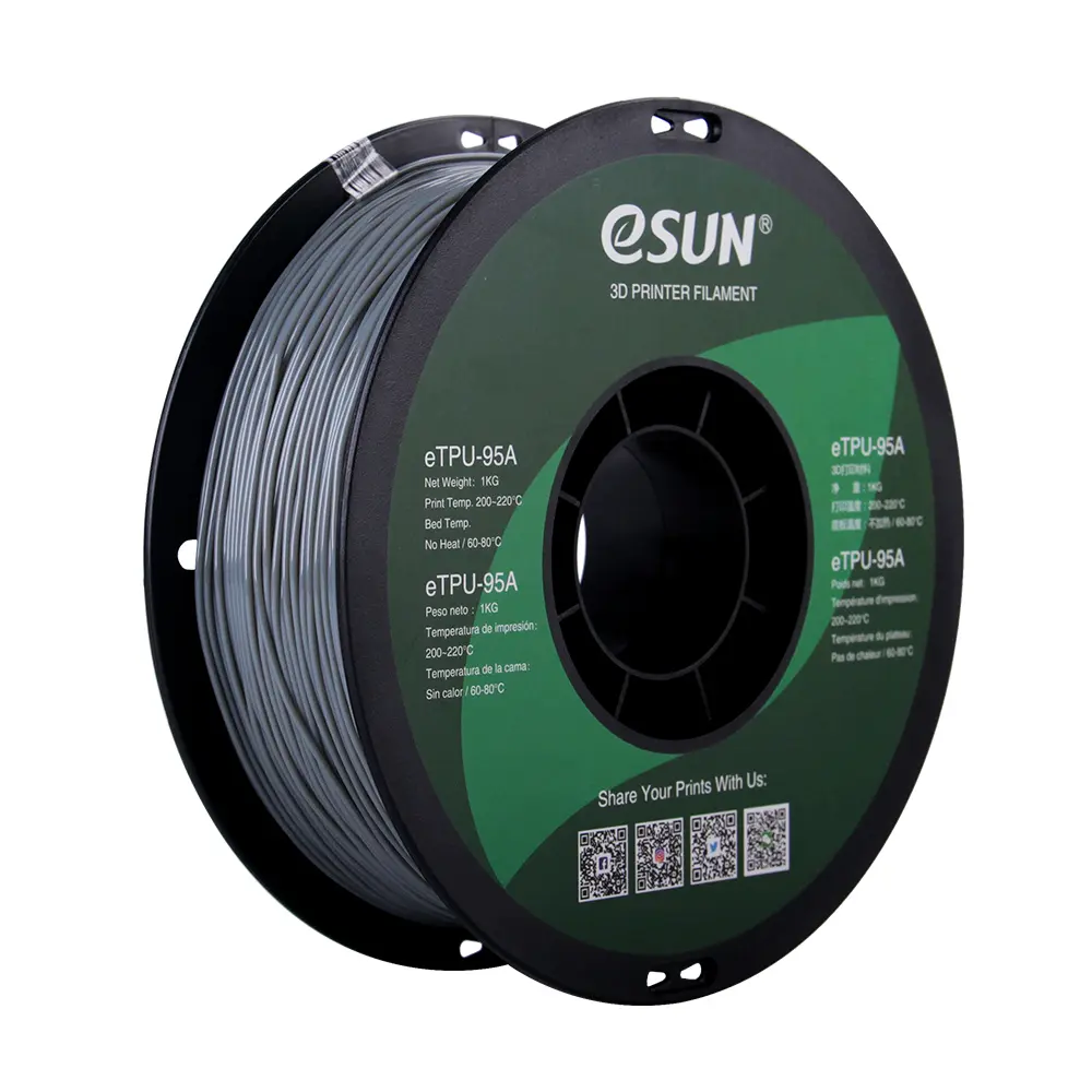 eSun eTPU-95A - Filamento para impresión 3D - 1,75 mm (1Kg) - Gris