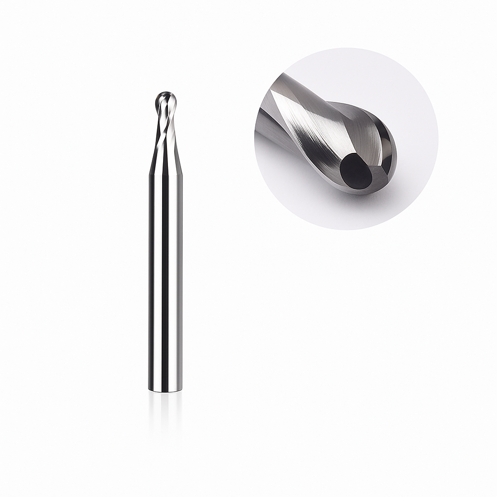Makera - Broca de punta esférica de dos filos para metal - Vástago de 1/8″.