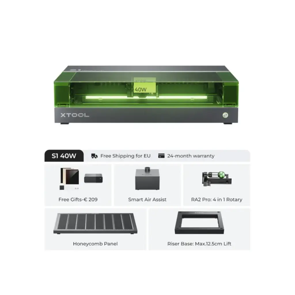 xTool S1 Deluxe - 40W - diode laser cutter