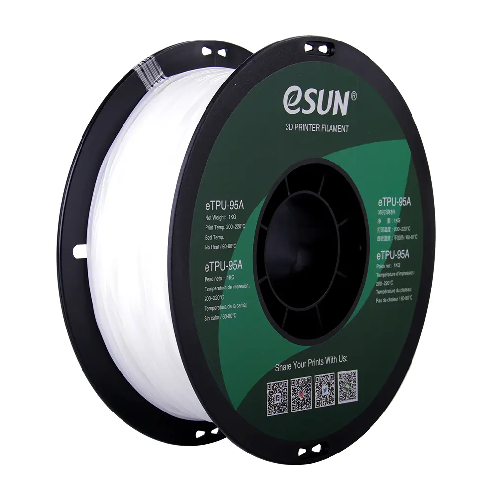 eSun eTPU-95A - Filamento para impresión 3D - 1,75 mm (1Kg) - Blanco