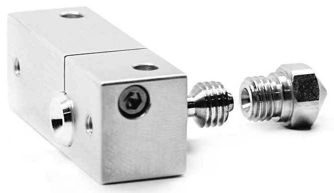 Hotend Micro Swiss totalmente metálico con bloque ranurado para Wanhao i3 de 0,4 mm