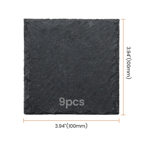[ALSSC100-5] AlgoLaser Square Slate Coaster (9 pcs)