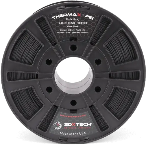 [PEI02UN200500BK01] 3DXTech ThermaX™ PEI 1010 - Filamento para impresión 3D - 1,75mm (500g) – Negro