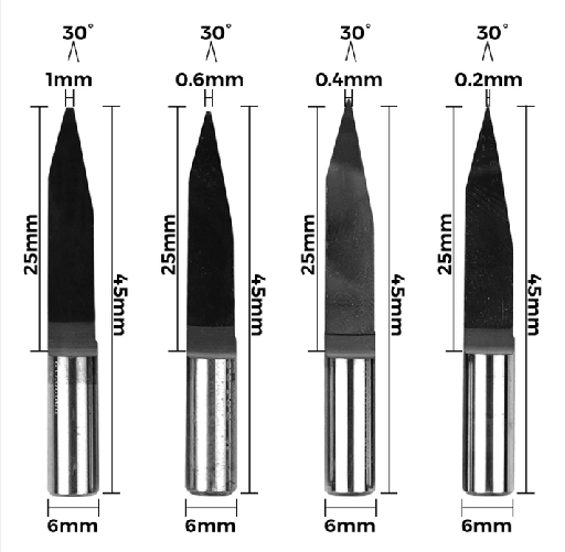 [110604406] TwoTrees 6-shank CNC flat bottom sharp knife