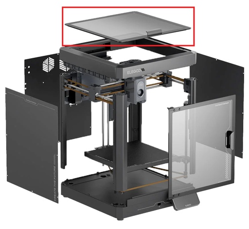 [20.206.0042] Elegoo Centauri Carbon Upper Glass Cover Assembly