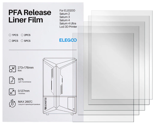 [50.102.0026] Elegoo 16K PFA Film, Set off 5, for Saturn 2 / 3 / 3 Ultra / 4 Series