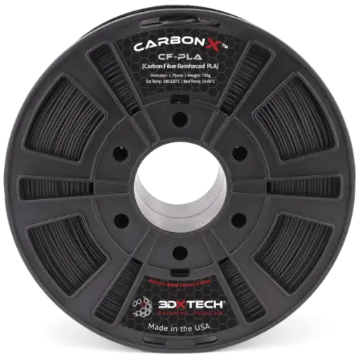 [PLA03CF100750BK00] 3DXTech CarbonX™ PLA+CF - Filamento para impresión 3D - 1,75mm (750g) – Negro