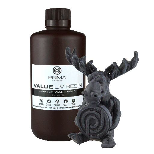 [PV-Resin-B405-1000-BK] PrimaCreator Value Water Washable UV Resin - 1 kg - Black
