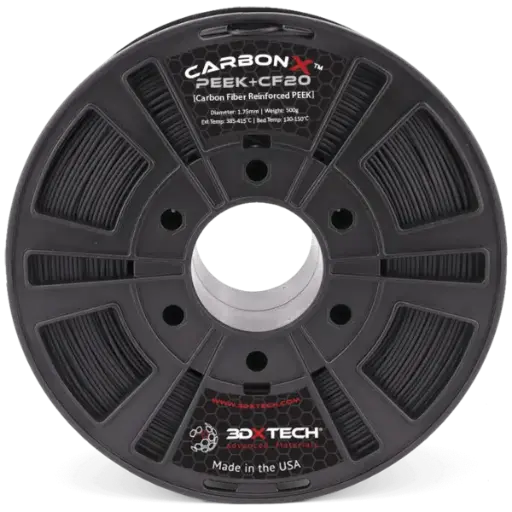 [PK006CF200500BK00] 3DXTech CarbonX™ PEEK+CF20 - Filamento para impresión 3D - 1,75mm (500g) – Negro