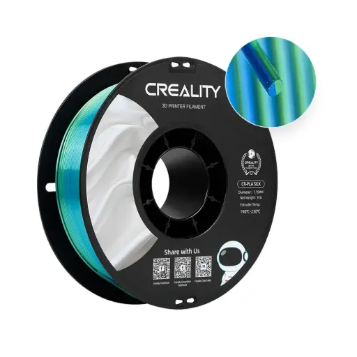 [3301120011] Creality CR-PLA Silk | Filamento para impresión 3D | 1,75 mm (1 kg) | Azul verdoso